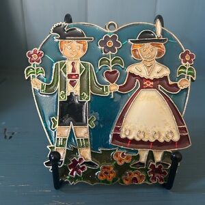 Vintage German Love Dance Couple Suncatcher